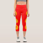 Flagge Kirgisistans Capri Leggings (Vorderseite)