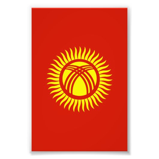 Flagge Kirgisistans Fotodruck (Vorne)