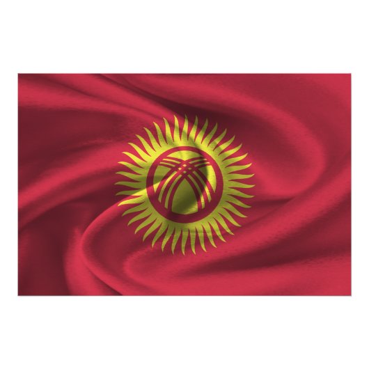 Flagge Kirgisistans Fotodruck (Vorne)