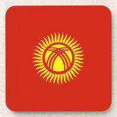 Flagge Kirgisistans Getränkeuntersetzer (Vorderseite)