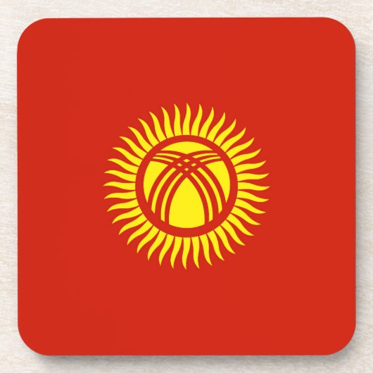 Flagge Kirgisistans Getränkeuntersetzer (Vorderseite)