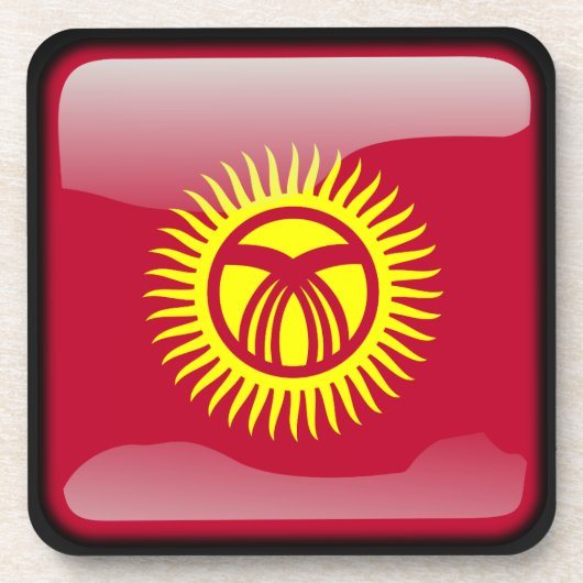 Flagge Kirgisistans Getränkeuntersetzer (Vorderseite)