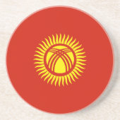 Flagge Kirgisistans Getränkeuntersetzer (Vorne)