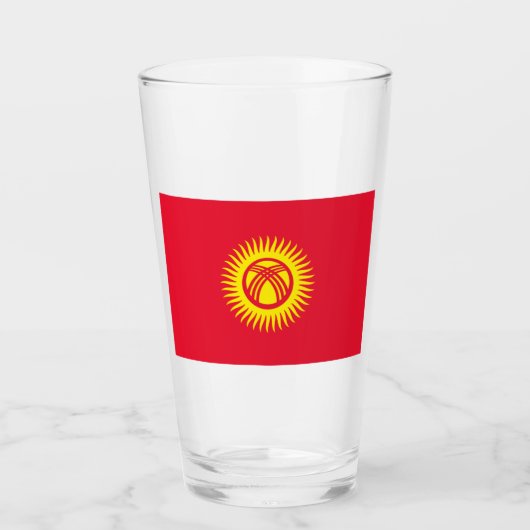 Flagge Kirgisistans Glas (Vorderseite)