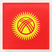 Flagge Kirgisistans Glasuntersetzer (Vorderseite)