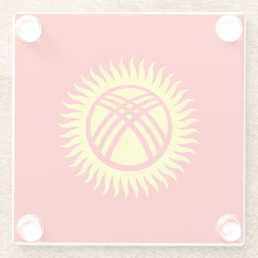 Flagge Kirgisistans Glasuntersetzer (Rückseite)
