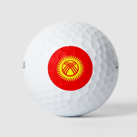 Flagge Kirgisistans Golfball (Vorderseite)