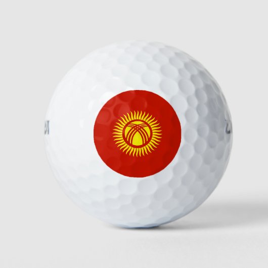Flagge Kirgisistans Golfball (Vorderseite)