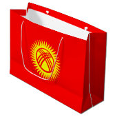 Flagge Kirgisistans Große Geschenktüte (Vorderseite Schrägansicht)
