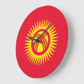 Flagge Kirgisistans Große Wanduhr (Winkel)
