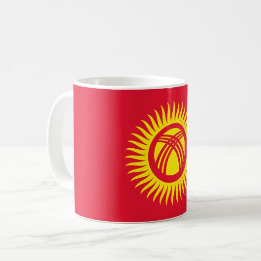 Flagge Kirgisistans Kaffeetasse (Vorderseite Links)