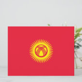Flagge Kirgisistans Karte (Stehend Vorderseite)
