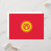 Flagge Kirgisistans Karte (Vorderseite/Rückseite Beispiel)