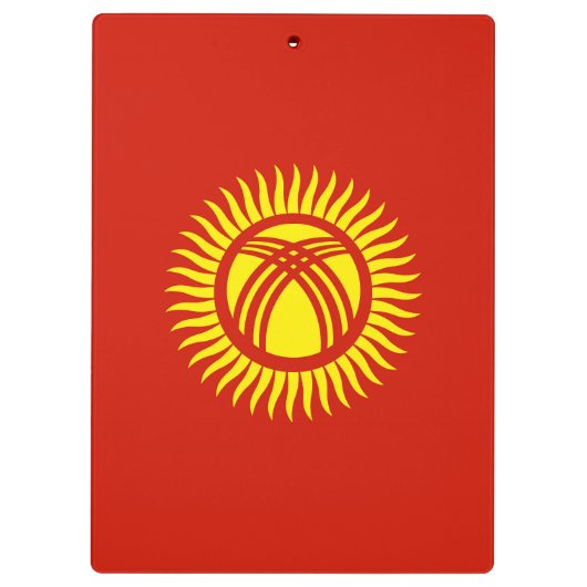 Flagge Kirgisistans Klemmbrett (Rückseite)