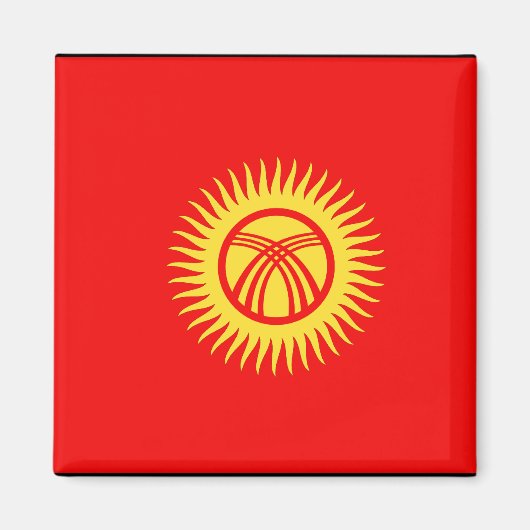 Flagge Kirgisistans Magnet (Vorne)
