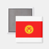 Flagge Kirgisistans Magnet (Vorderseite/Rückseite)