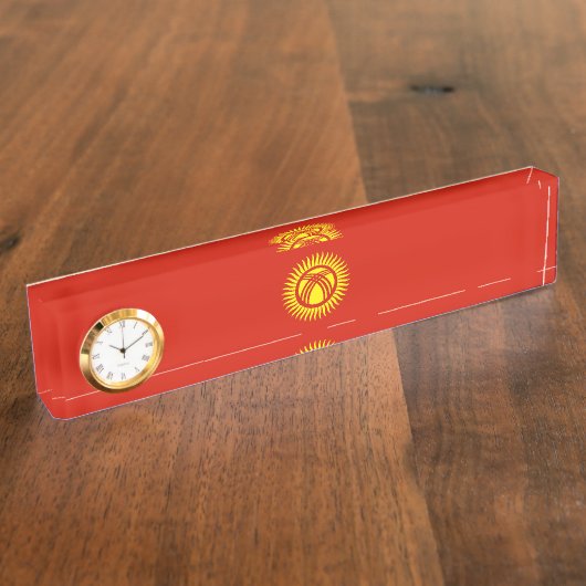 Flagge Kirgisistans Namensplakette (Seite)