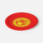 Flagge Kirgisistans Pappteller (Schrägansicht)