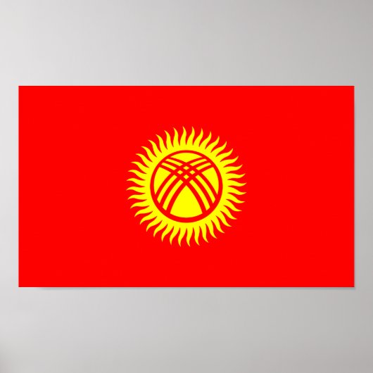 Flagge Kirgisistans Poster (Vorne)