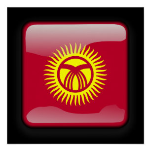 Flagge Kirgisistans Poster