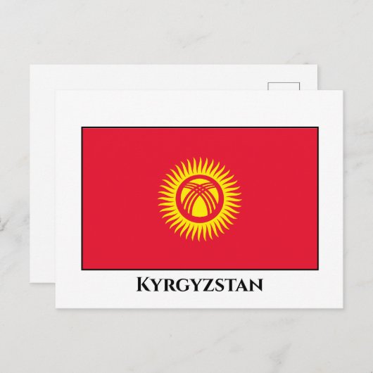 Flagge Kirgisistans Postkarte (Vorne/Hinten)