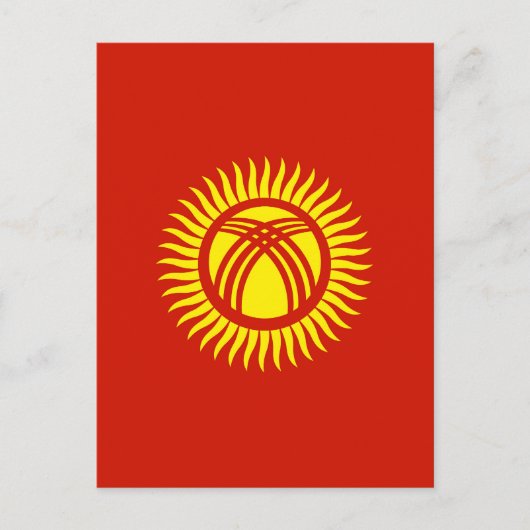Flagge Kirgisistans Postkarte (Vorderseite)