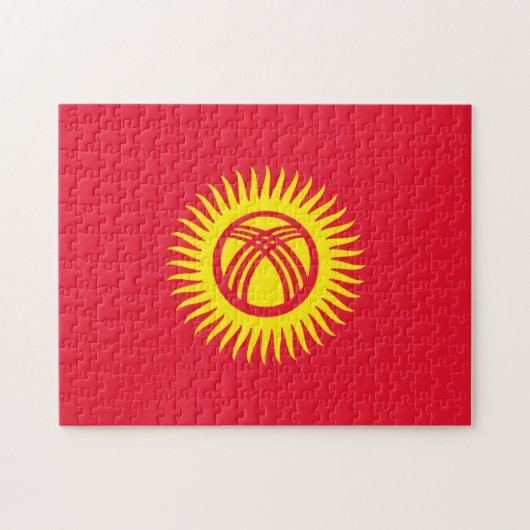 Flagge Kirgisistans Puzzle (Horizontal)