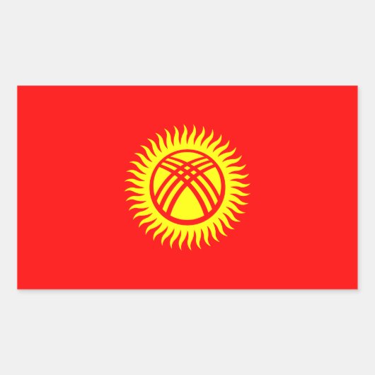 Flagge Kirgisistans Rechteckiger Aufkleber (Vorderseite)