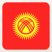 Flagge Kirgisistans Rechteckiger Pappuntersetzer (Vorderseite)