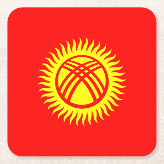Flagge Kirgisistans Rechteckiger Pappuntersetzer (Vorderseite)