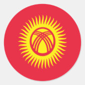 Flagge Kirgisistans Runder Aufkleber (Vorderseite)