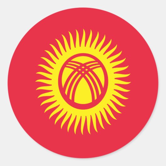 Flagge Kirgisistans Runder Aufkleber (Vorderseite)