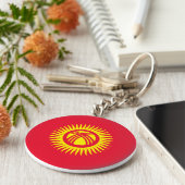 Flagge Kirgisistans Schlüsselanhänger (Seite)