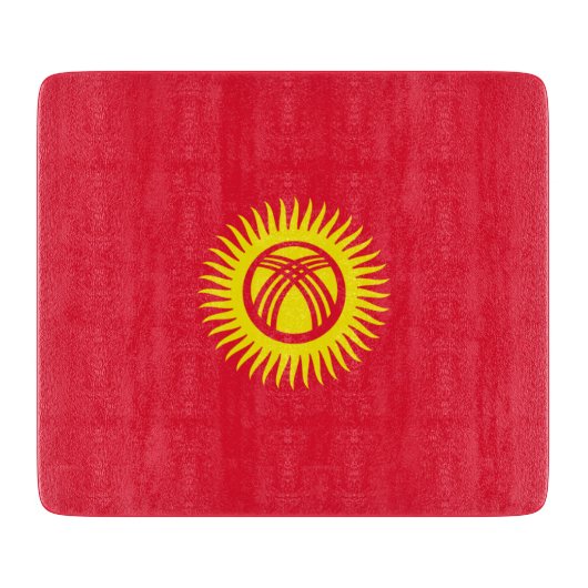 Flagge Kirgisistans Schneidebrett (Vorderseite)
