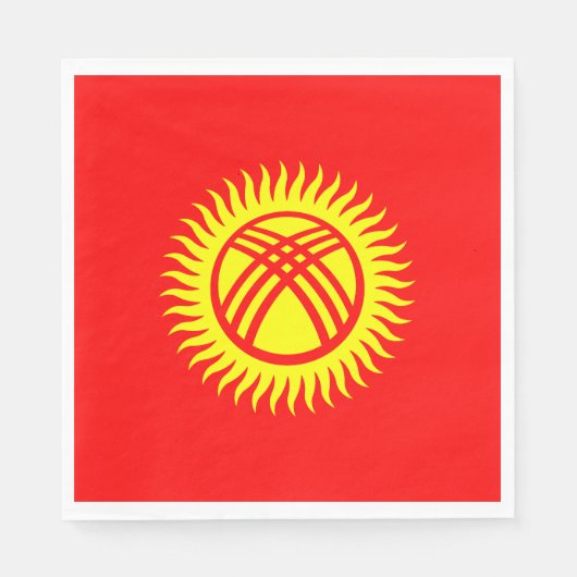 Flagge Kirgisistans Serviette (Vorderseite)