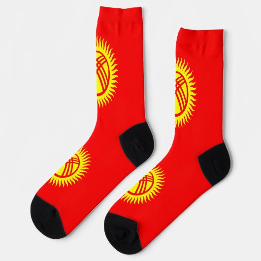 Flagge Kirgisistans Socken (Linkes Detail)