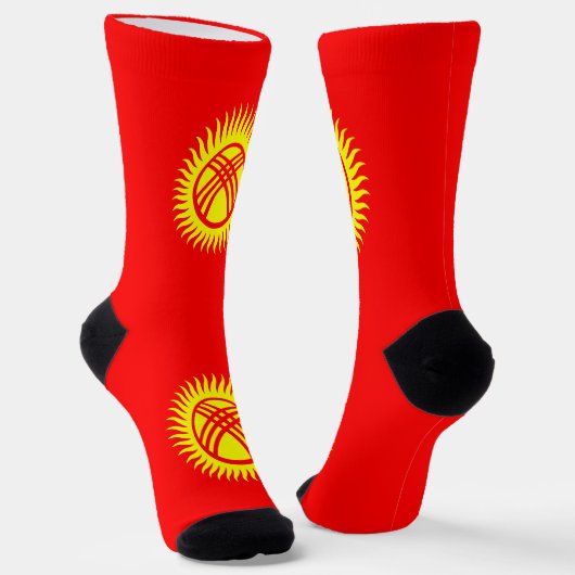 Flagge Kirgisistans Socken (Gewinkelt)