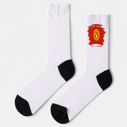 Flagge Kirgisistans Socken (Linkes Detail)
