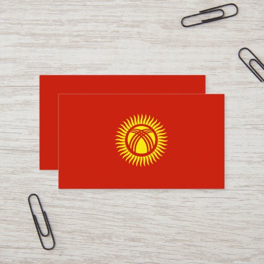 Flagge Kirgisistans Visitenkarte (Vorderseite/Rückseite Beispiel)