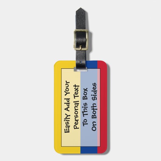 Flagge Kolumbien einfacher Identifikation Gepäckanhänger (Vorderseite vertikal)