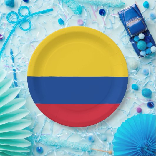 Flagge: Kolumbien Pappteller (Party)