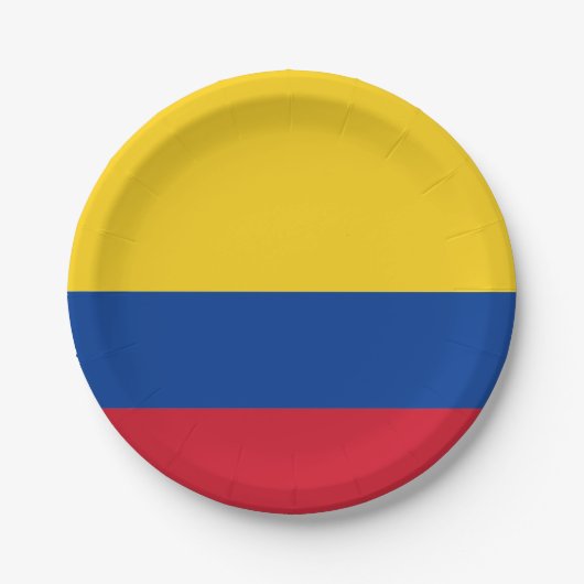 Flagge Kolumbiens - Bandera De Colombia Pappteller (Vorderseite)
