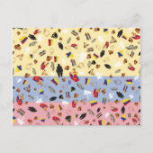 Flagge Kolumbiens mit berühmten Gegenständen des L Postkarte (Vorderseite)