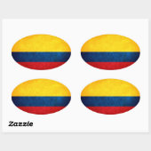 Flagge Kolumbiens Ovaler Aufkleber (Blatt)