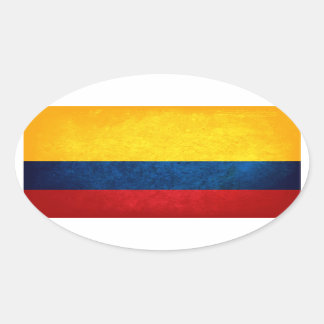 Flagge Kolumbiens Ovaler Aufkleber