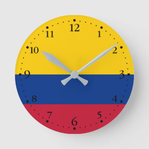 Flagge Kolumbiens Runde Wanduhr
