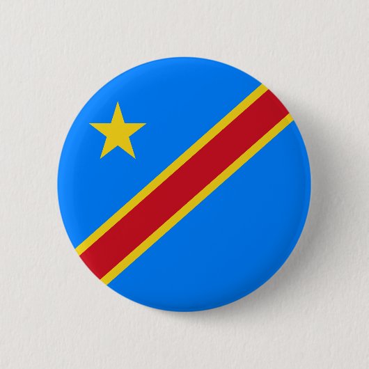 Flagge Kongo Kinshasa Button (Vorderseite)
