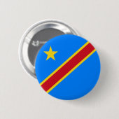 Flagge Kongo Kinshasa Button (Vorne & Hinten)