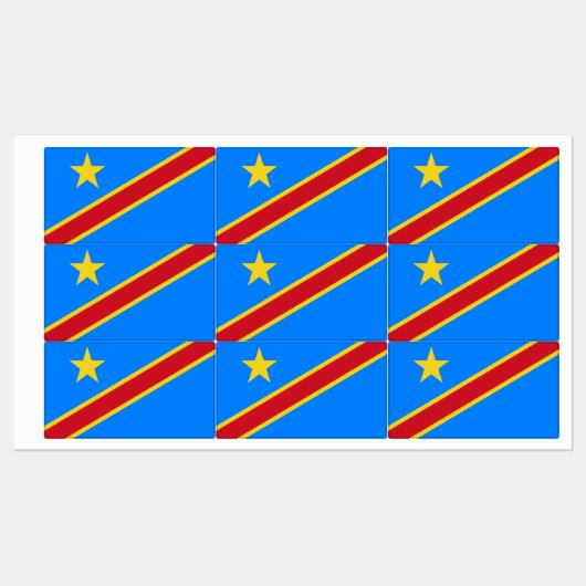 Flagge Kongo Kinshasa Etiketten (Blatt)