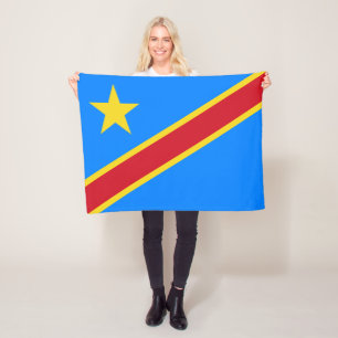 Flagge Kongo Kinshasa Fleecedecke